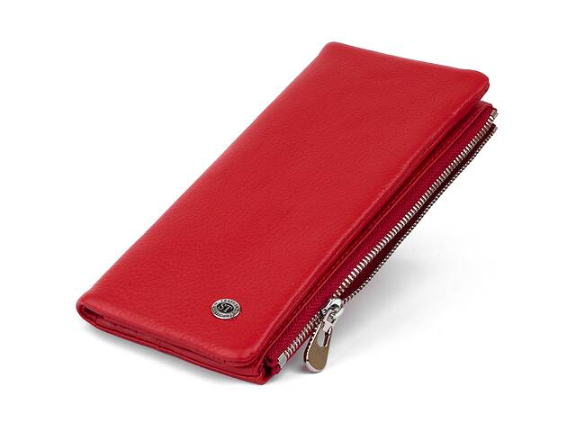 Вертикальный кошелек на кнопке ST Leather 19202 Красный 18,5х9х1,5 см