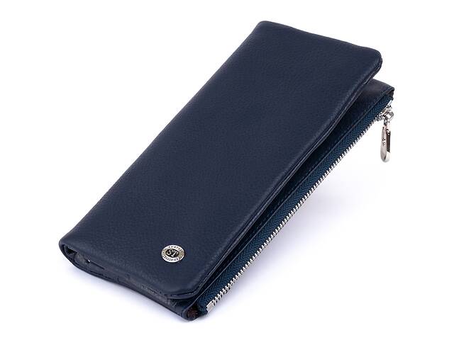 Вертикальный кошелек на кнопке ST Leather 19203 Темно-синий 18,5х9х1,5 см