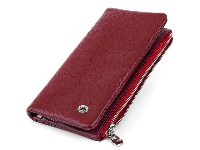 Вертикальный кошелек на кнопке ST Leather 19204 Бордовый 18,5х9х1,5 см