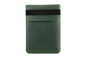 Вертикальный кожаный чехол Gmakin для MacBook Green