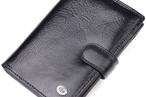 Вертикальный мужской бумажник из натуральной кожи ST Leather 19406 Черный