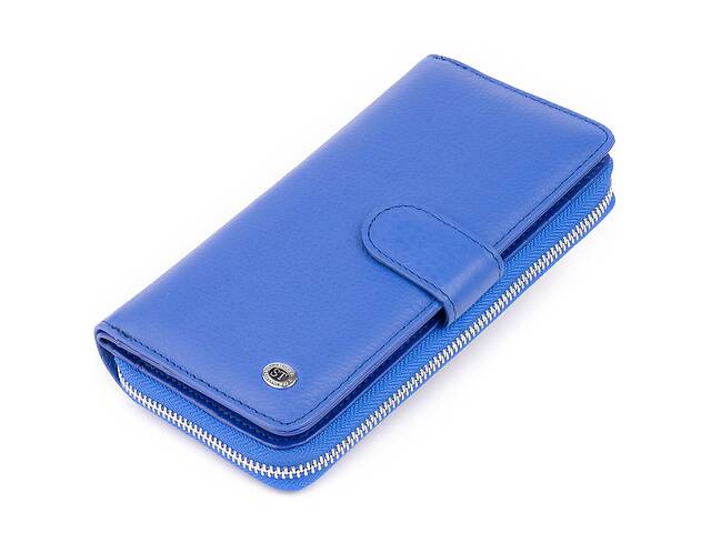 Вертикальный вместительный кошелек из кожи ST Leather 19305 Синий 19х9,5х2,5 см