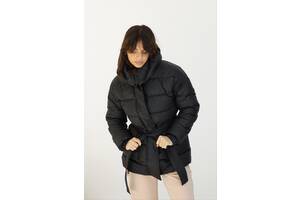 Весенняя куртка с капюшоном и поясом indigo.limited N 080TH Черный L