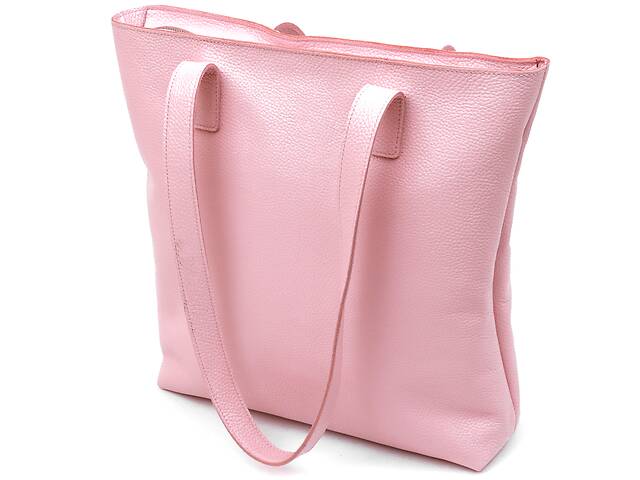 Вместительная кожаная женская сумка-шоппер Shvigel 16356 Розовый