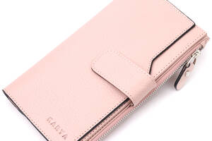Вместительное женское портмоне из натуральной кожи KARYA 21335 Розовый