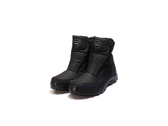 Водонепроницаемые черные мужские ботинки для активного отдыха (искусственный мех внутри).
