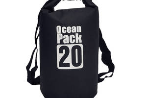 Водонепроницаемая сумка рюкзак гермомешок с шлейкой на плечо Ocean Pack 20 л Black (553582159)