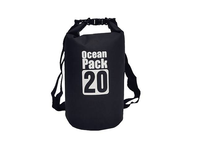 Водонепроницаемая сумка рюкзак гермомешок с шлейкой на плечо Ocean Pack 20 л Black (553582159)