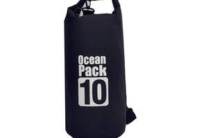 Водонепроницаемая сумка рюкзак гермомешок с шлейкой на плечо Ocean Pack 10 л Black (5535821510)