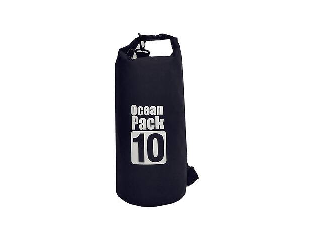 Водонепроницаемая сумка рюкзак гермомешок с шлейкой на плечо Ocean Pack 10 л Black (5535821510)