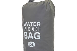 Водонепроницаемый гермомешок с плечевым ремнем SP-Sport Waterproof Bag 15л TY-6878-15 Серый