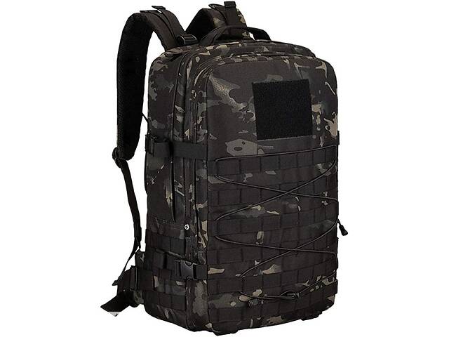 Военный тактический рюкзак 40л Huntvp #EKIP141 Черный камуфляж