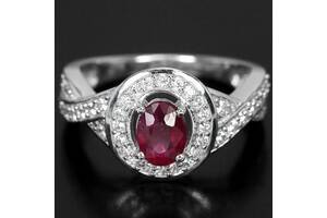 Восхитительное женское кольцо из серебра с рубином Мозамбик 18.5 размер