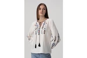 Вышиванка рубашка с принтом женская Park karon 23150 40 Белый (2000990154316)