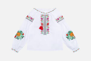 Вышиванка с длинным рукавом для девочки Brands 122 Белый ЦБ-00246420 (SKT000984515)