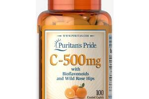 Витамин C Puritan's Pride Vitamin C-500 mg with Bioflavonoids & Rose Hips 100 Caplets