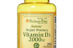 Витамин D Puritan's Pride Vitamin D3 2000 IU 200 Softgels