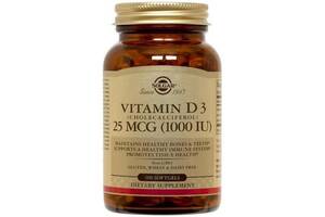 Витамин D Solgar Vitamin D3 (Cholecalciferol) 1000 IU 100 Softgels