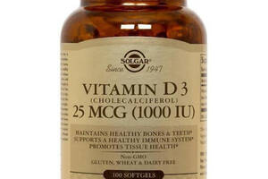 Витамин D Solgar Vitamin D3 (Cholecalciferol) 1000 IU 100 Softgels