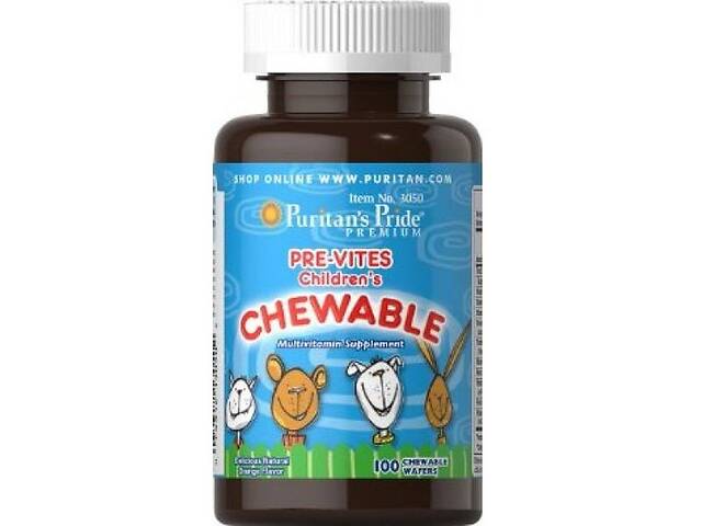 Витаминно-минеральный комплекс Puritan's Pride Pre-Vites Childrens Multivitamin 100 Chewable Tabs