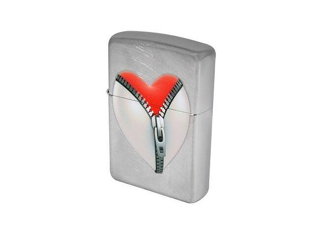 Зажигалка Zippo ZIP HEART 28327, серый