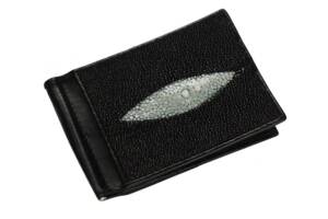 Зажим для денег из кожи морского ската Ekzotic Leather Черный (ctc 01)