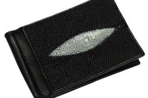 Зажим для денег из кожи морского ската Ekzotic Leather Черный (ctc 01)