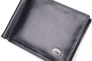 Зажим для денег из натуральной гладкой кожи ST Leather 19417 Черный
