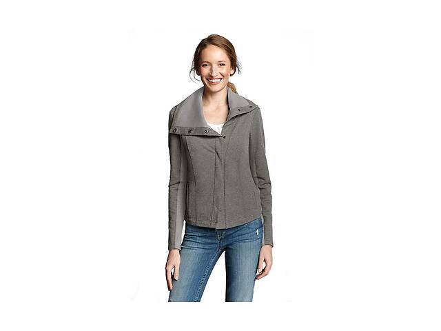 Жакет Eddie Bauer Womens Asymmetrical Versa Knit Jacket HTR L Серый (7483HGY)