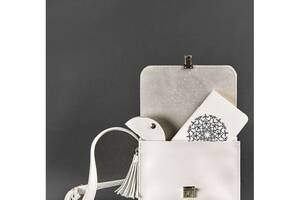 Женская бохо-сумка кожаная BlankNote Лилу Белая (BN-BAG-3-light)