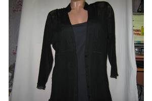 Жіноча чорна блуза 2 в 1 чорна б/у, розмір 44-46