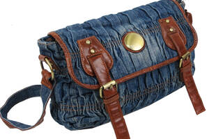 Женская сумка через плечо Fashion jeans bag синяя