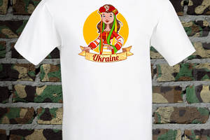Женская футболка для военного с принтом Арбуз Украинка XXL Белый