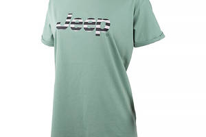 Женская Футболка JEEP T-SHIRT OVERSIZE Striped Print Turn Хаки L (O102611-E854 L)