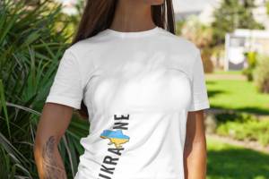 Женская футболка Mishe Принтованная с надписью Ukraine 46 Белый (1824880199)