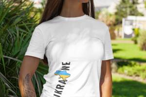 Женская футболка Mishe Принтованная с надписью Ukraine 50 Белый (1824880201)