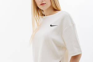 Женская Футболка Nike W NSW RIB JRSY SS TOP Бежевый L (7dDV7870-133 L)