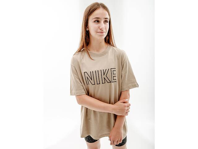 Женская Футболка Nike W NSW TEE BF SW Бежевый L (7dFJ4931-247 L)