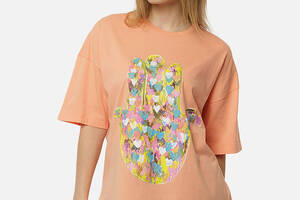 Женская футболка регуляр L персиковый Crep ЦБ-00216949