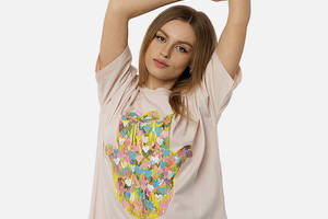 Женская футболка регуляр M пудровый Crep ЦБ-00216947