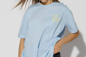 Женская футболка регуляр S голубой Madmext ЦБ-00218988