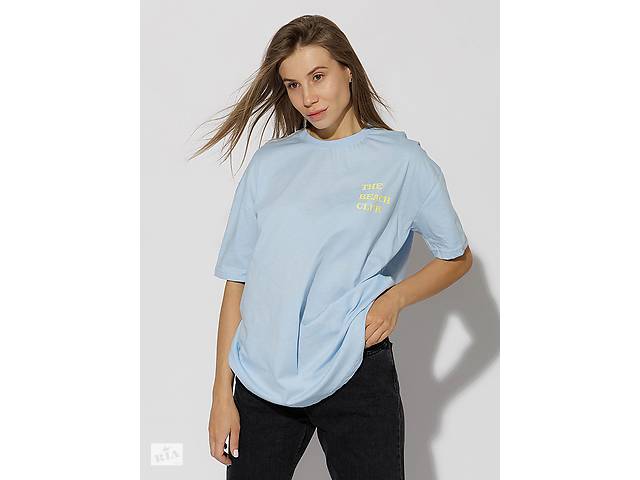 Женская футболка регуляр S голубой Madmext ЦБ-00218988