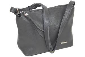 Женская кожаная сумка через плечо Borsacomoda серая 810.021