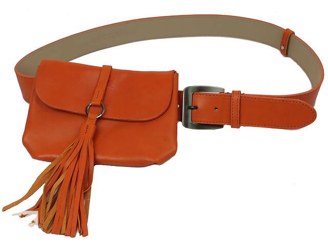 Женская кожаная сумка через плечо Tomskor 18,5х13х2 см Оранжевый 000160402