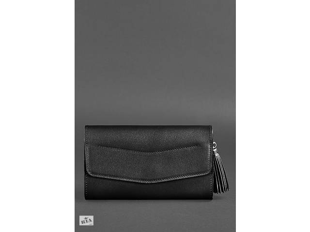 Женская кожаная сумка Элис угольно-черная BlankNote