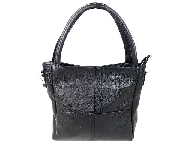 Женская кожаная сумка на двух ручках Borsacomoda черная