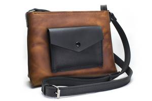 Женская кожаная сумка ручной работы Coolki Bossy коричневый