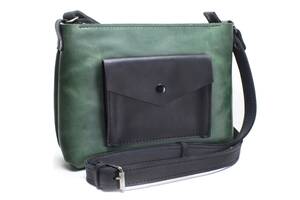 Женская кожаная сумка ручной работы Coolki Bossy зелёный