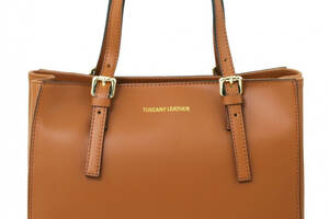Женская кожаная сумка тоут Tuscany TL141434 AURA Коньяк