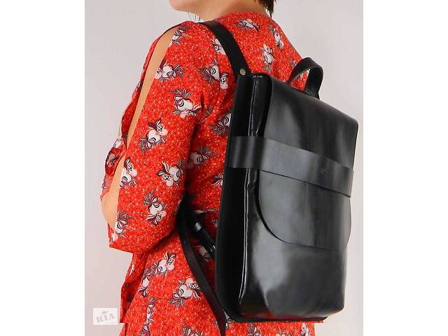 Женская кожаная сумочка рюкзак Svetlana Zubko Piatto, черная